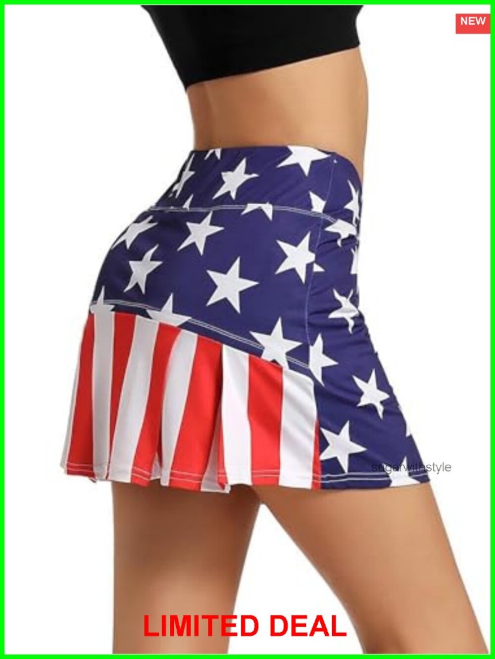 High Waisted Pleated Tennis Skort with Hidden Pockets and Ruffles